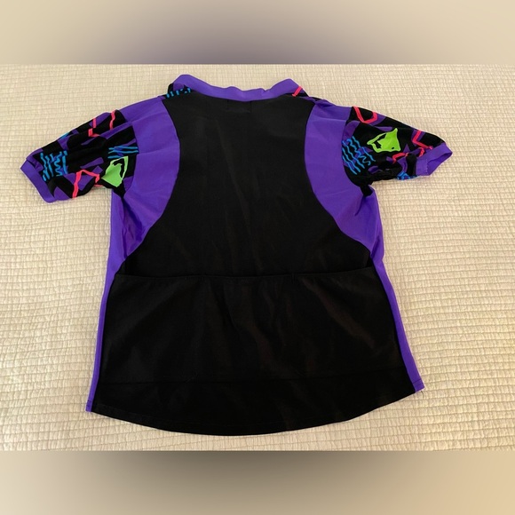 Vintage 90s In Sport USA Cycling Compression  T-shirt Sz Medium Neon Geometric - Picture 6 of 7